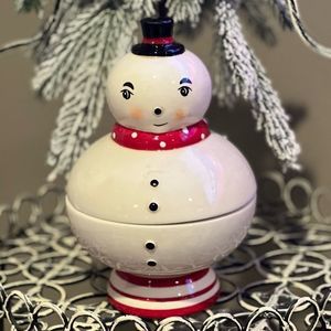Johanna Parker Nostalgic Snowman Candy Dish Canister